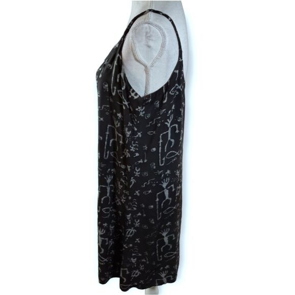 VINTAGE EASTERN SUN BLACK TRIBAL PINK SLIP DRESS SZ.M EUC - Picture 4 of 7